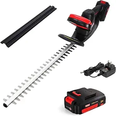 22'' Cordless Hedge Trimmer 20V - Lightweight Handheld Bush Cutter with Battery
