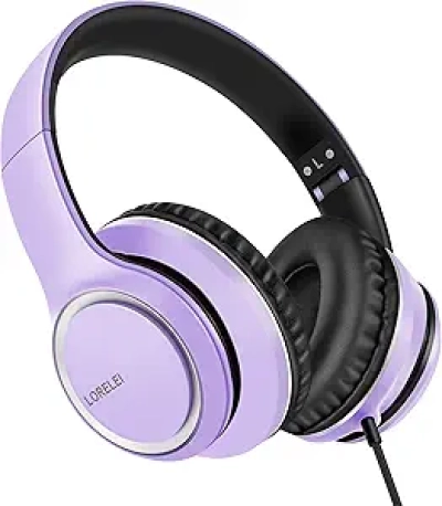 LORELEI X8 Over-Ear Wired Headphones with Mic - Foldable & Portable