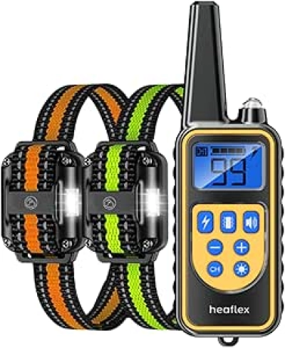 Dog Shock Collar with Remote - 1640ft Range, Waterproof & Rechargeable for 2 Dogs