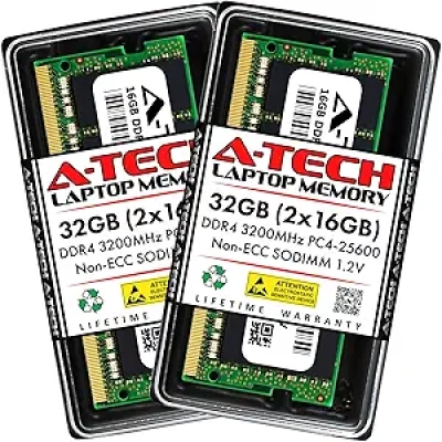 32GB DDR4 3200MHz Laptop RAM Kit - A-Tech SODIMM Memory Upgrade