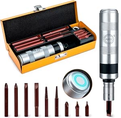 3/8" Manual Impact Driver Set with Screw Extractor - S2 Steel Bits