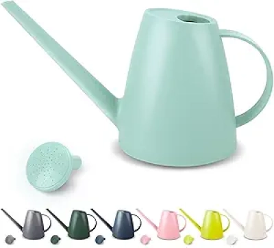1.8L Long Spout Watering Can with Detachable Shower Nozzle - Indoor & Outdoor Plant Watering