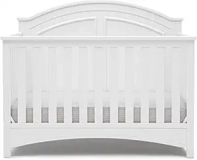 Delta Children Perry 6-in-1 Convertible Crib - Greenguard Gold Certified, Bianca White