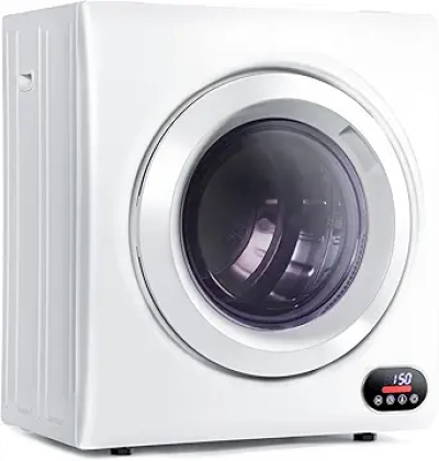 Euhomy Compact Front Load Dryer 3.5 cu ft - 1500W Portable Stainless Steel Clothes Dryer