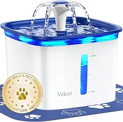 Veken 95oz Pet Water Fountain - Award-Winning Automatic Cat & Dog Water Dispenser