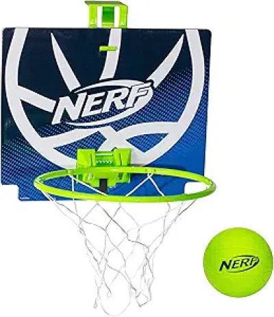 NERF Nerfoop Mini Basketball Hoop - Over Door Indoor Game Set