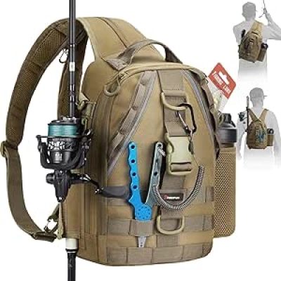 Piscifun Fishing Backpack with Rod Holder - Water-Resistant Tackle Bag