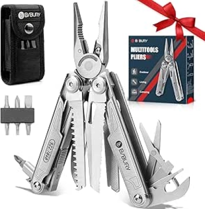 19-in-1 Stainless Steel Multitool with Pocket Knife & EDC Sheath - Best Value Under $30
