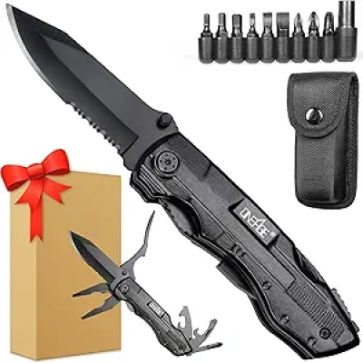 9-in-1 Pocket Multitool Knife - Best Gifts for Men, Dad & Groomsmen