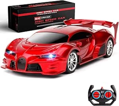 Fast RC Car for Kids - 18 KM/H Remote Control Car with Headlight & 100FT Range