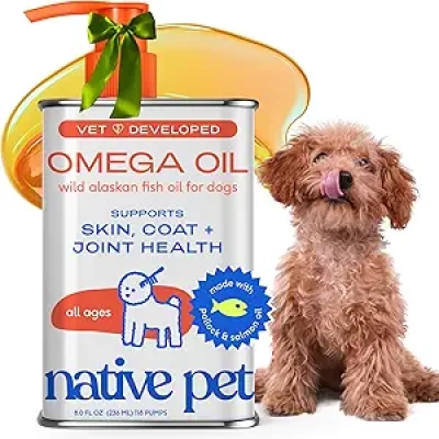 Native Pet Omega 3 Fish Oil for Dogs & Cats - Wild Alaskan Salmon