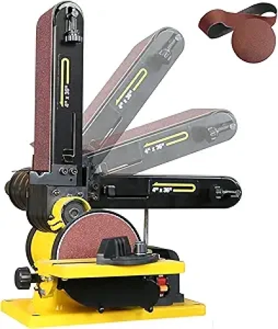 4.3A Belt Sander 4x36 & 6 Disc Sander - Benchtop Woodworking Tool with Dust Ports