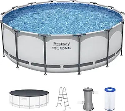 Bestway Steel Pro MAX 14' x 48" Above Ground Pool with Filter Pump & Cover