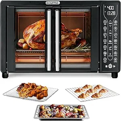 Gourmia 24L Air Fryer Toaster Oven Combo - 17 Presets, 1700W French Door