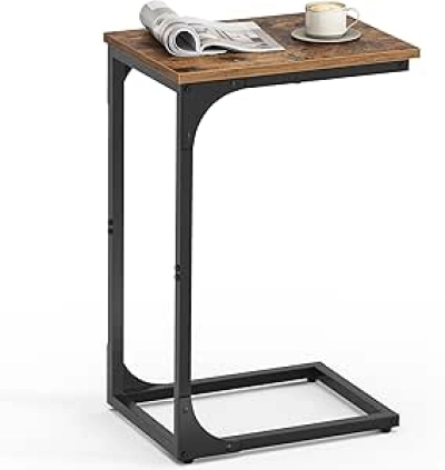 VASAGLE C-Shaped End Table - Small Side Table for Couch & Bed