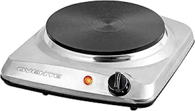 OVENTE 1000W Electric Countertop Single Burner with Cast Iron Hot Plate