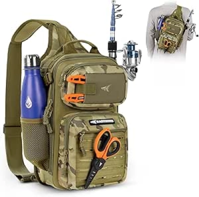 KastKing BlowBak Tactical Fishing Backpack - Lightweight Sling Bag for Anglers