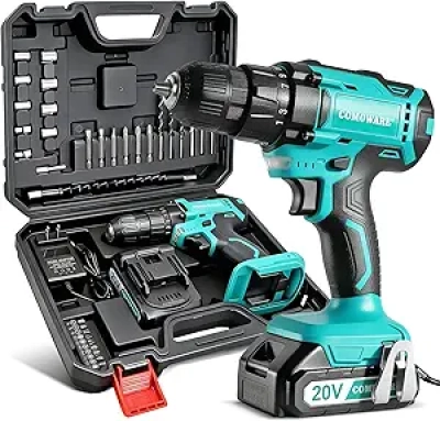 20V Cordless Drill Driver Kit with Battery & Charger - 266 In-lb Torque