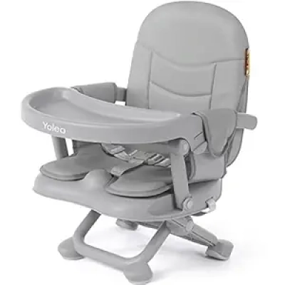 YOLEO Foldable Baby High Chair Booster Seat - Adjustable Travel Dining Chair