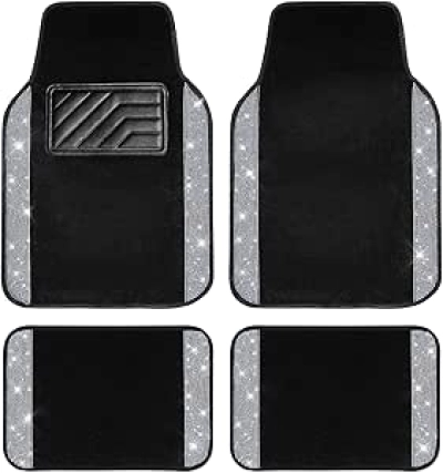 Bling Diamond Car Floor Mats with Rhinestone - Waterproof Anti-Slip Universal Fit