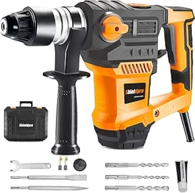 SHIELDPRO 13 Amp SDS-Plus Rotary Hammer Drill - Heavy Duty with Vibration Control
