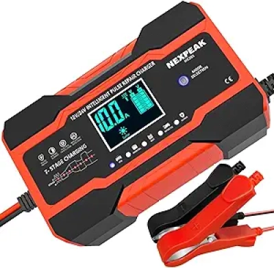 NEXPEAK NC201 10-Amp Smart Battery Charger & Maintainer 12V 24V