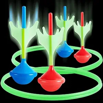 Glow in The Dark Lawn Darts Game Set - Safe Outdoor Games for Kids & Adults