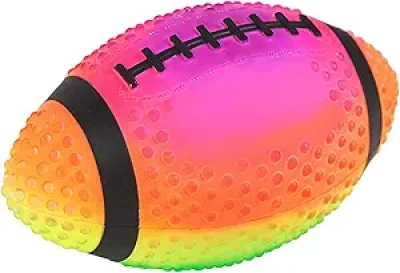 Neon Rainbow 9" Spiked Inflatable Football - Soft Rubber Practice Ball
