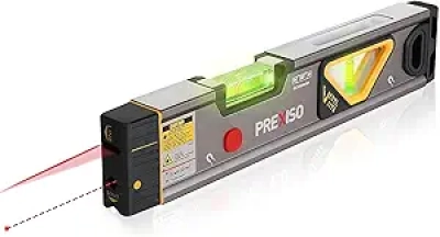 PREXISO 2-in-1 Laser Level 12" Spirit Level - 100Ft Alignment & 30Ft Line for Construction