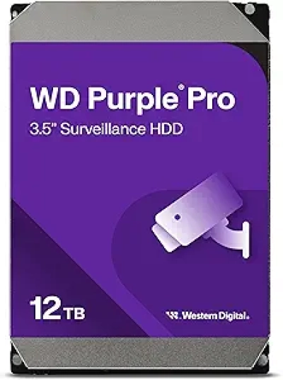 WD Purple Pro 12TB Surveillance Hard Drive - AI-Enabled Security Storage