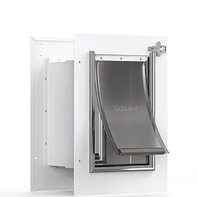 Baboni Small Pet Door for Wall - Steel Frame Dog & Cat Door up to 12 Lb