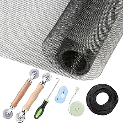 Window Screen Repair Kit 59"x106" - Fiberglass Mesh & Tools for Sliding Doors