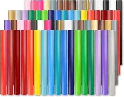 Lya Vinyl 65 Pack Permanent Vinyl Sheets - 40 Colors for Cutting Machines