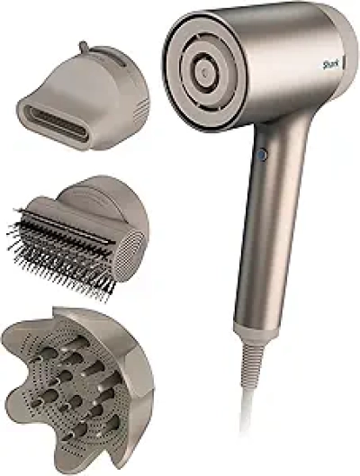 Shark HD120BRN HyperAIR Blow Dryer | Ultra-Fast Ionic Hair Dryer with 3 Attachments