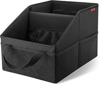 Car Organizer with Dividers & Mesh Pockets - Front/Back Seat Storage Caddy