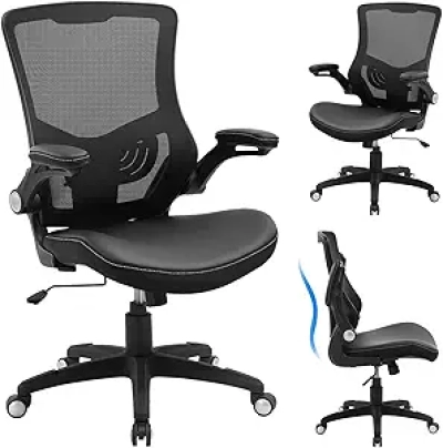 Ergonomic Office Chair with Lumbar Support - PU Leather Executive Desk Chair