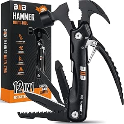 BIIB 12-in-1 Multitool Hammer - Best Stocking Stuffers for Men & Dad Gifts