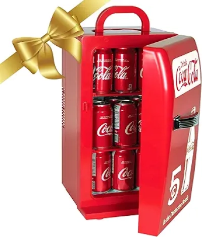 Coca-Cola Retro 18 Can Mini Fridge - 22L Portable Cooler w/ 110V AC & 12V DC