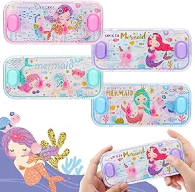SevenQ Handheld Water Games - 4 Pack Mermaid Ring Toss Toys for Kids