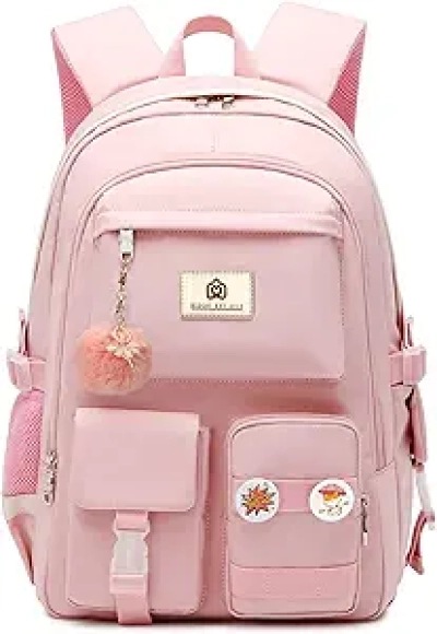 Pink Laptop Backpack 15.6 Inch - Waterproof College Backpack for Girls & Women