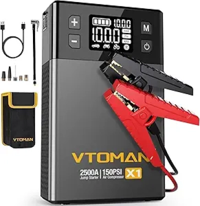 VTOMAN X1 2500A Jump Starter with Air Compressor & Power Bank
