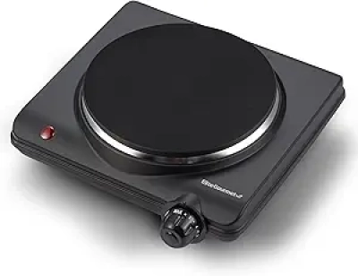 Elite Gourmet 1000W Cast Iron Electric Hot Plate | Portable Countertop Burner