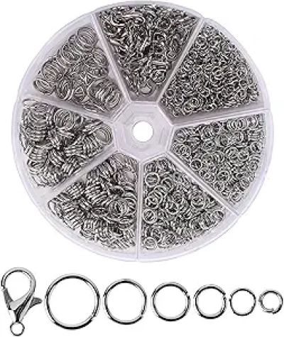 Mr. Pen Open Jump Rings & Lobster Clasps - 1014 pcs Silver Jewelry Making Kit