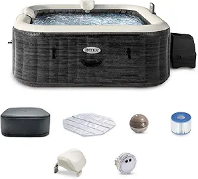 INTEX PureSpa Greystone Deluxe 4-Person Inflatable Hot Tub with App Control