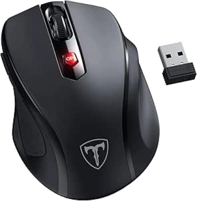 Ergonomic Wireless Mouse USB - D-09 Cordless Mice 2400 DPI, 18-Month Battery