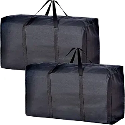 Extra Large Moving Bags 2-Pack | 90L Storage Totes with Zipper & Handles