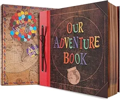 12x12 Inch Scrapbook Photo Album - 60 Pages Retro Embossed Memory Book for Couples & Friends