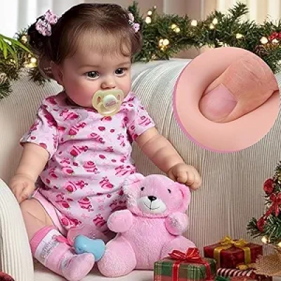 JIZHI 20 Inch Reborn Baby Doll - Realistic Newborn Girl with Soft Vinyl & Gift Box