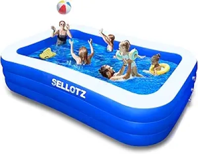 120" Oversized Family Inflatable Pool - Thickened Kids & Adults Swimming Pool for Backyard