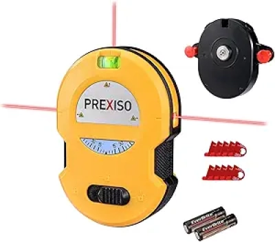 PREXISO Multi Surface Laser Level - 30Ft Horizontal & Vertical Line Laser with LED Light